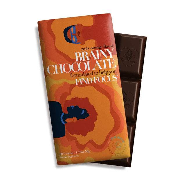 The Functional Chocolate Company Brainy Chocolate - Focus Formula - Zesty Orange Food & Drink