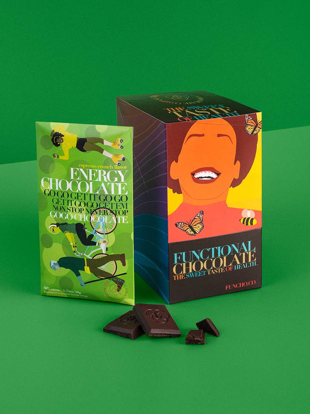 The Functional Chocolate Company Energy Chocolate - Energy Formula - Espresso Crunch Food & Drink